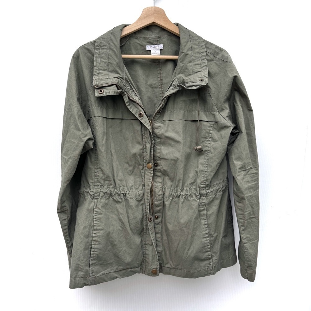 PURE ALFRED SUNG Khaki Utility Jacket green size large
